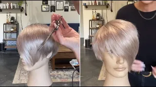 Undercut Short Haircut Tutorial Full step by step | Asymmetric Short Bob Cuts