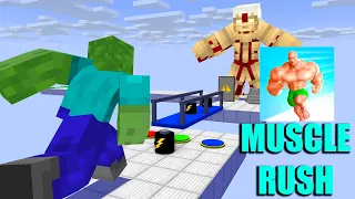 MONSTER SCHOOL : MUSCLE RUSH RUN CHALLENGE - Minecraft Animation