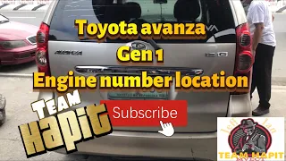 Toyota avanza | GEN 1 | engine number location