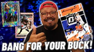 A BANG FOR YOUR BUCK! Opening Up A 2021 Panini Optic Football Retail Box! 100 & Stars Parallels!!