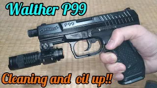 Cleaning and oil up a walther p99!! Spring airsoft. umarex.