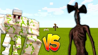 Mega Iron Golem vs Siren Head in Minecraft