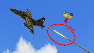 Several expensive Russian Sukhoi Su-25 fighter jets were shot down by Ukrainian missiles mid-air.