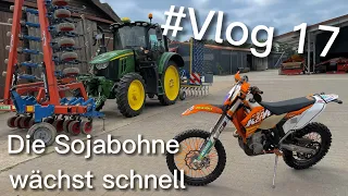 Die KTM ist wieder da - Kartoffeln hacken - Soja blindstriegeln - Ackerbohnen hacken / Vlog#17