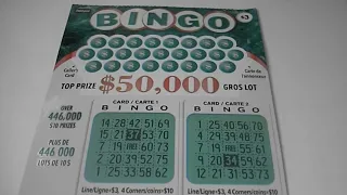 2024-03-17 Ontario Lottery OLG Instant Scratch Ticket #3039 $3 Bingo #001  - ASMR - Part 1