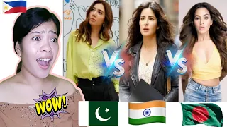 Foreign React On Pakistan vs India vs Bangladesh Most Beautiful Actress 🇮🇳🇵🇰🇧🇩