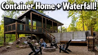 LUXURY Shipping Container Tiny Home with Private Waterfall!