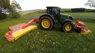 [Uncut] Fendt 930 + John Deere 6210 R mähen. Agrotron 150 am wenden