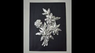 Aluminium foil raised art | aluminium painting technique | #shorts