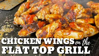 Chicken Wings on the griddle (Appetizers on the flat top grill)
