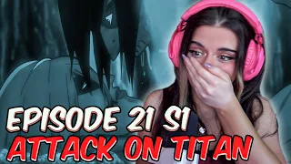 EREN VS FEMALE TITAN! Episode 21 Season 1 | ATTACK ON TITAN | REACTION