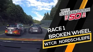 Nordschleife Race 1 broken wheel and highlights, WTCR 2019 Tom Coronel Cupra