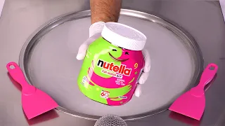 How to Make NUTELLA Ice Cream Rolls | ASMR (no talking)