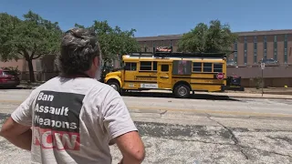 Parkland shooting victim parents' bus tour stops in Uvalde