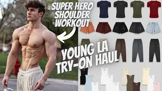 Young LA Try-On Haul | Superhero Shoulder Workout