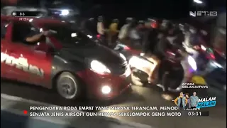 Aksi Menegangkan Pengendara Mobil yang Todongkan Senjata Dihadang Ratusan Geng Motor - 86