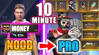 Free Fire new account to *PRO* gift in 10 min - look how it became😱🔥