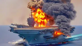 10 Minutes Ago!  Unidentified F-16 Fighter Jet Attacks the Largest Chinese Aircraft Carrier in the R