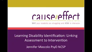 Learning Disability Identification: Linking Assessment to Intervention