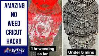 Amazing NO WEED Cricut Hack!!! | Over cut your HTV for NO weeding! | The Useless Crafter