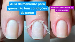 AULA DE MANICURE GRATUITA🥰CUTILAGEM FUNDINHA SEM TIRAR BIFE 🥩 Por Paula Priscila