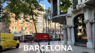 Sunny Day in Beautiful Barcelona, Spain 🇪🇸 Walking Tour - 4K HDR