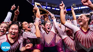 Clinching beam routine for 2022 NCAA gymnastics champion Oklahoma