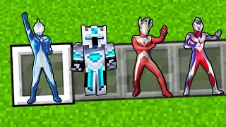 GILA! 8 ULTRAMAN DI DUNIA MINECRAFT!!! KUAT BANGET, 1 HIT SEMUA MONSTER MATI!!!