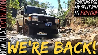 Waiting for my Troopy's Split Rim to Explode.. Laos!