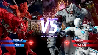 Firebrand & Venom VS Nemesis & Ironman 4K UHD Gameplay | Marvel vs Capcom: Infinite