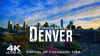 [4K] DENVER 2024 🇺🇸 1 Hour Drone Aerial Relaxation Film | Colorado CO USA United States of America