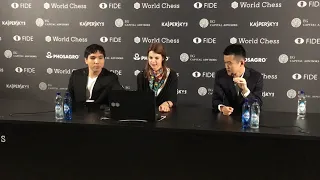 Wesley So and Ding Liren discuss their draw 2018 Berlin Candidates