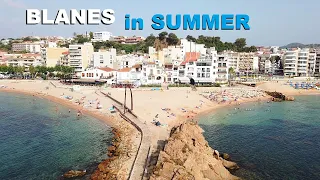 Blanes in Summer | Beautiful Views Beach | August 2023 Girona 4K