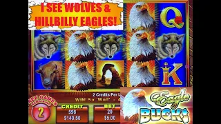 BIG WIN! Eagle Bucks Slot Play! Bonus! Free Games! Eagle Bucks Slot Machine!