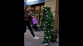 she jumped like crazy with bushman prank #bushman #shorts