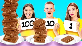 100 SCHICHTEN VON ESSEN HERAUSFORDERUNG || Verrückte Ideen zum Schleichen von Essen von 123 GO Like!