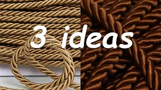 3 IDEAS with a decorative cord. What can be done with a decorative cord.