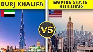 Burj Khalifa Vs Empire State Building Short Comparison 2022  #shorts