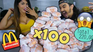 MANGER 100 CHEESE MCDO CHALLENGE ! (30 200 CALORIES) - LAUREN CRUZ