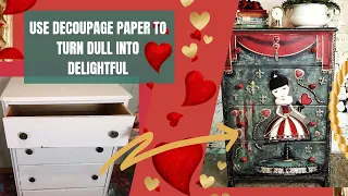 Decoupage before and after. Furniture Makeover