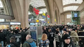 Borussia Monchengladbach fans have arrived in Leipzig  OMG !!! 😱😱