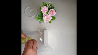 Как упаковать букет из мыла в крафт стакане