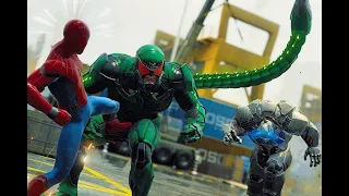 Spiderman vs Rhino and Scorpion Boss fight  Marvel Spiderman Remastered  #gameplay #spiderman #viral