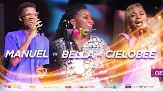 Face-Off: Manuel, Bella, and Cielobee compete fiercely with their renditions of Akwaboah's '3nsesa'