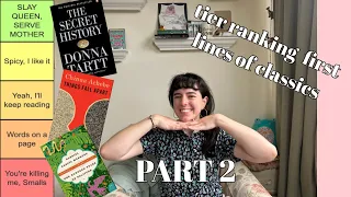 PART 2: Tier ranking first lines of classics novels!