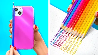 CÓMO COLAR EL TELÉFONO EN CLASE || ¡Guía de supervivencia! Ideas escolares DIY por 123 GO! TRENDS