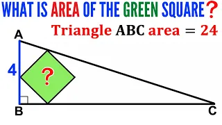 Olympiad Math | Can you find area of the Green shaded square? | #math #maths
