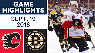 NHL Pre-season Highlights | Flames vs. Bruins - Sept. 19, 2018