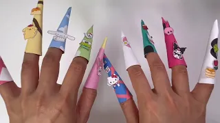 🍈Paperdiy🍈 Tutorial How to make paper nails Sanrio theme | 산리오 종이네일 만드는 법 | 종이놀이 만들기