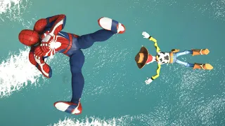 GTA 5 Water Ragdolls | SPIDERMAN vs WOODY Jumps/Fails ep.3 (Euphoria physics | Funny Moments)